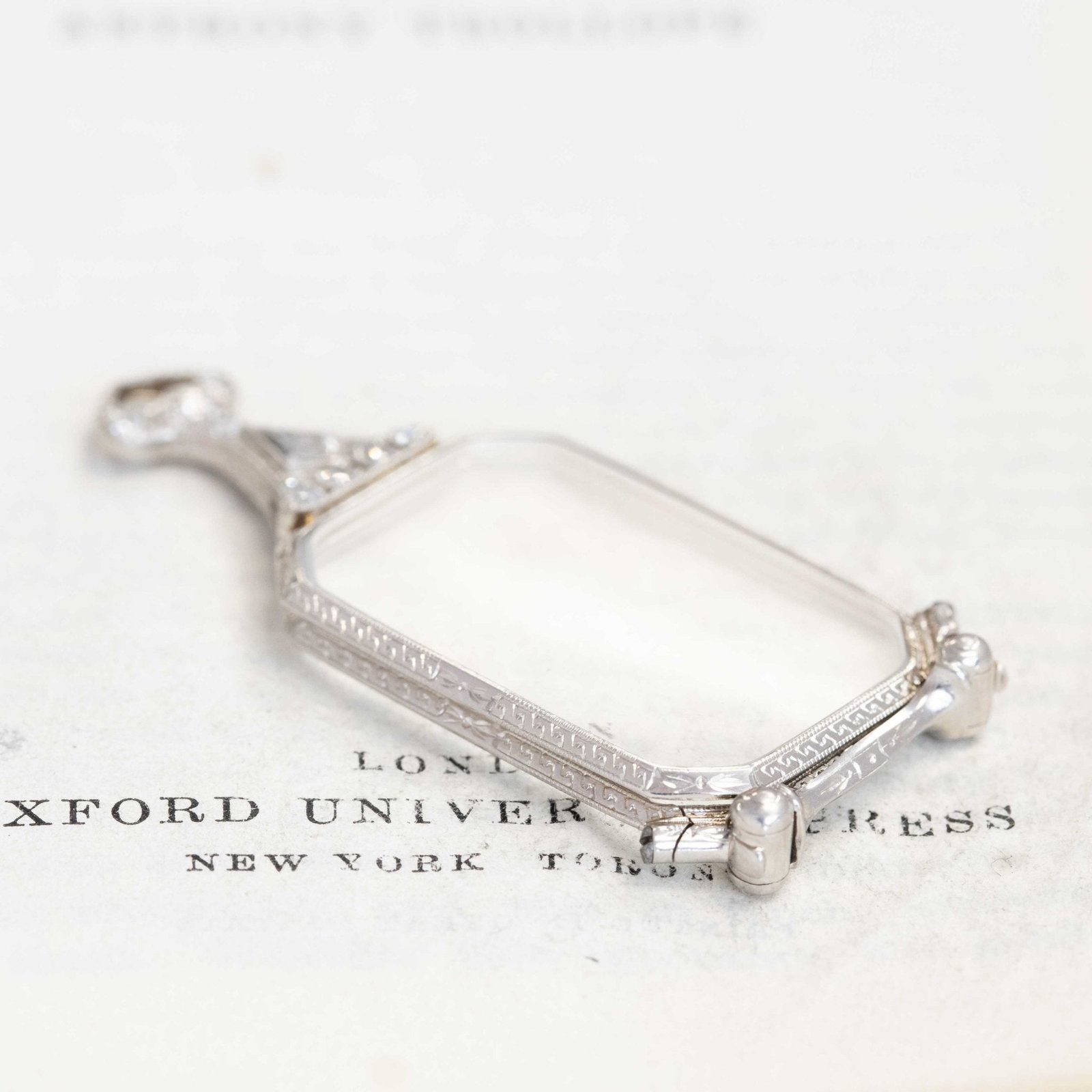 Art Deco Diamond Opera Lorgnette Folding Glasses - Image 5