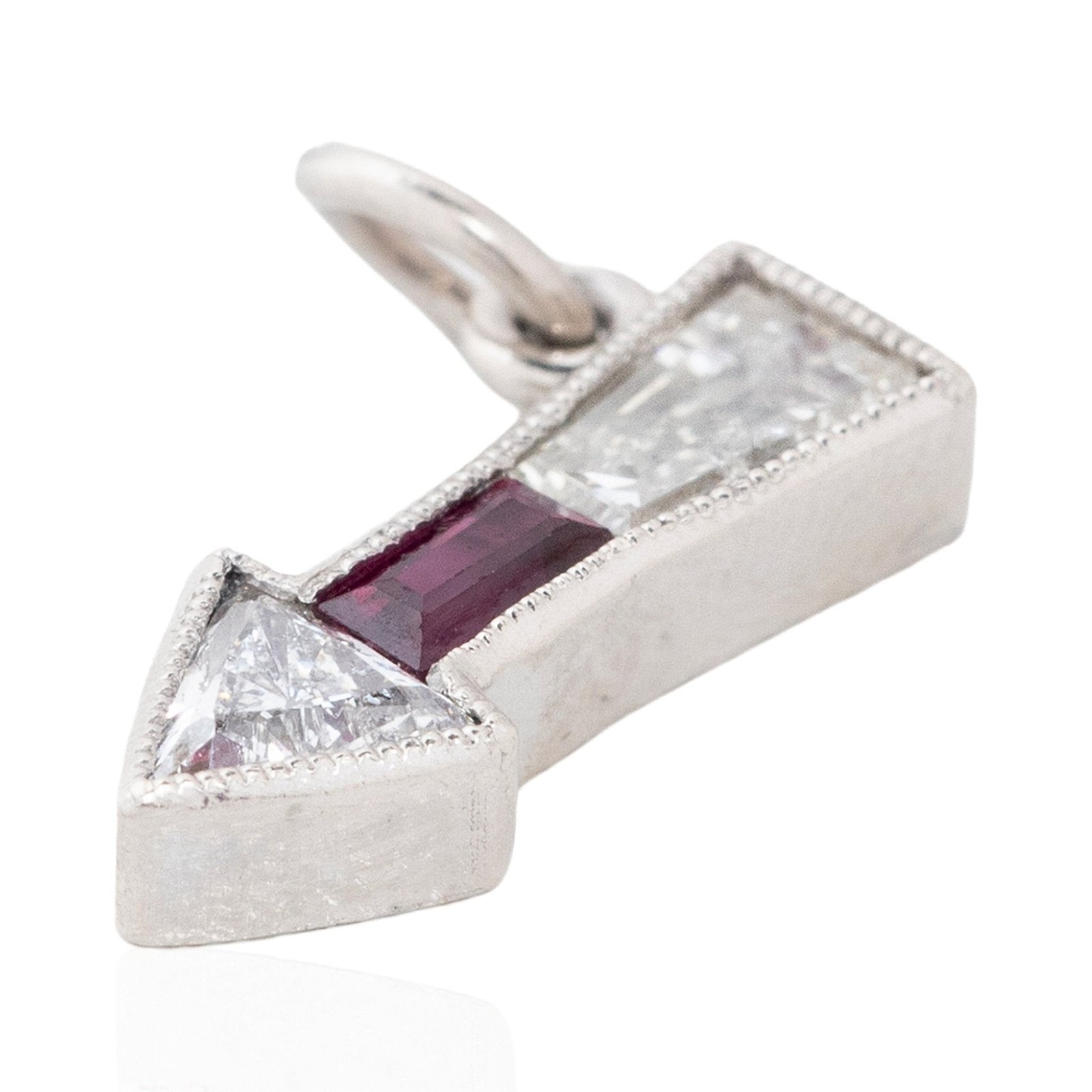 Art Deco Diamond & Ruby Arrow Charm - Image 3
