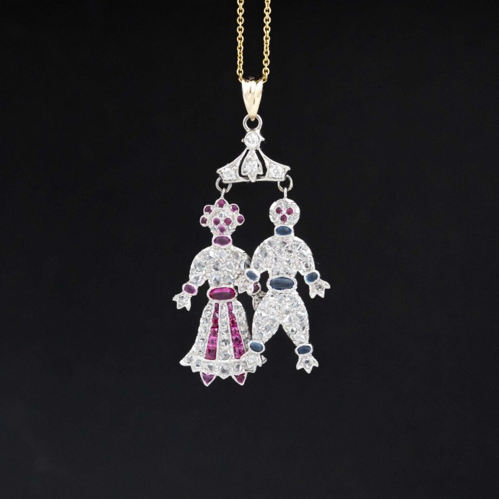 Art Deco Nenette & Rintintin Dolls Pendant