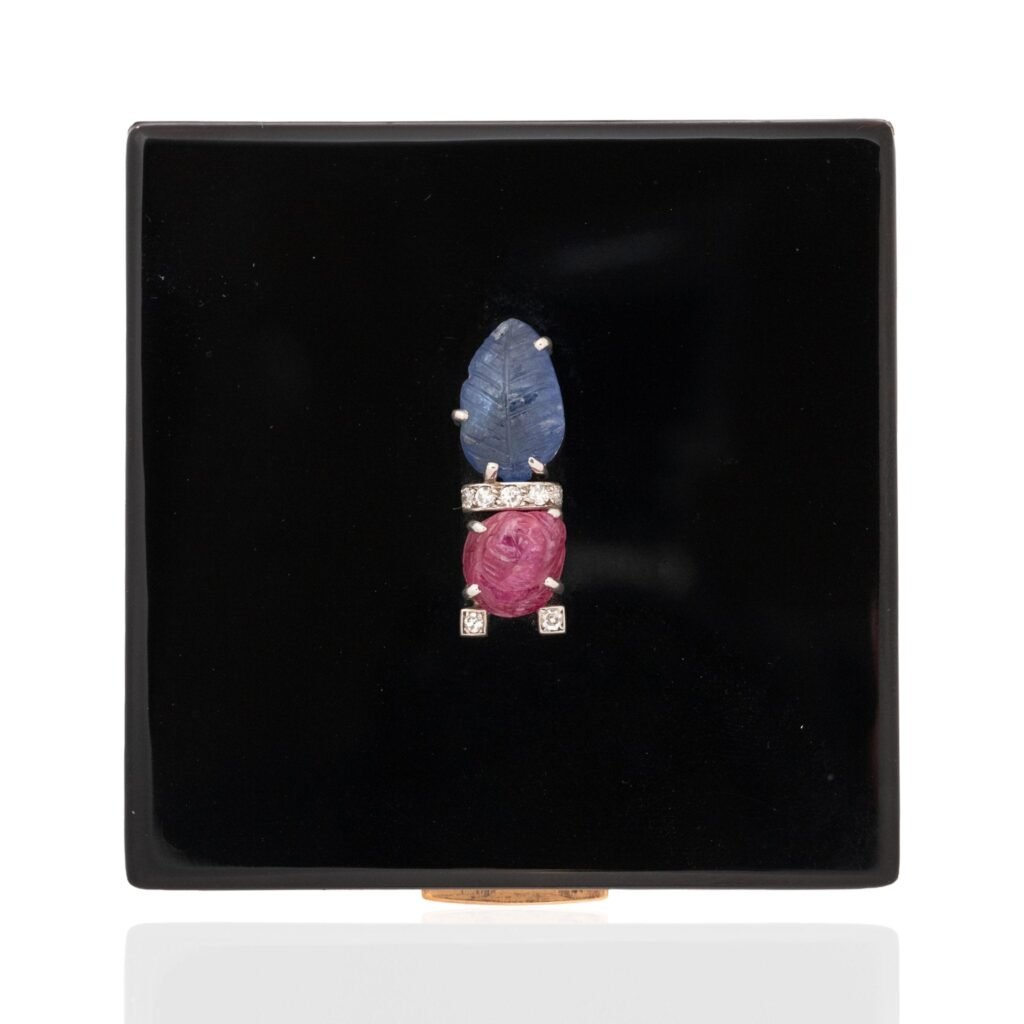RARE Art Deco "Tutti Frutti" Vanity Case/Compact, by Cartier Paris
