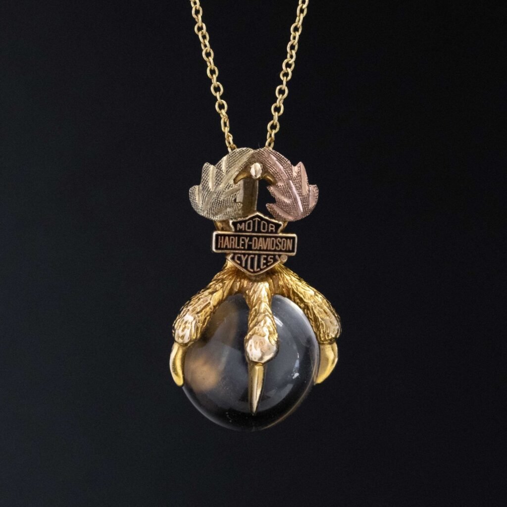 Vintage Bird Claw Crystal Ball Pendant, by Harley Davidson