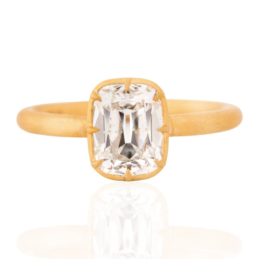 1.70ct Cushion Cut Diamond Collet Solitaire, GIA