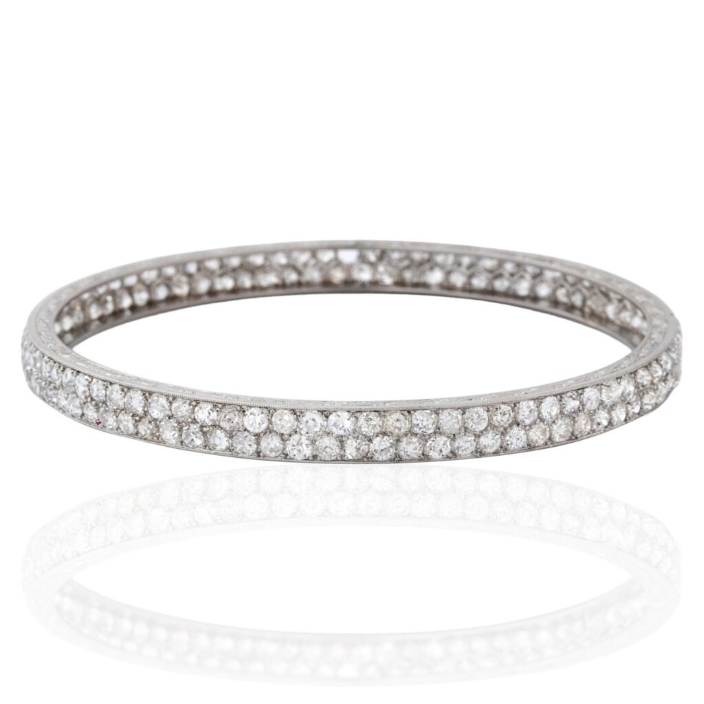 11.00ctw Edwardian Antique Old European Cut Diamond Bangle