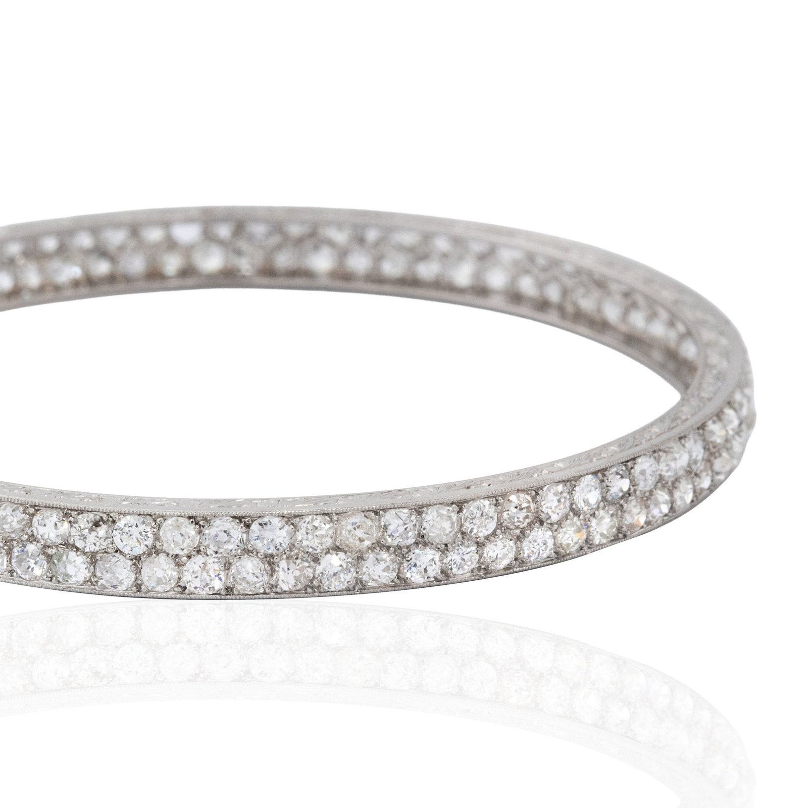11.00ctw Edwardian Antique Old European Cut Diamond Bangle - Image 3