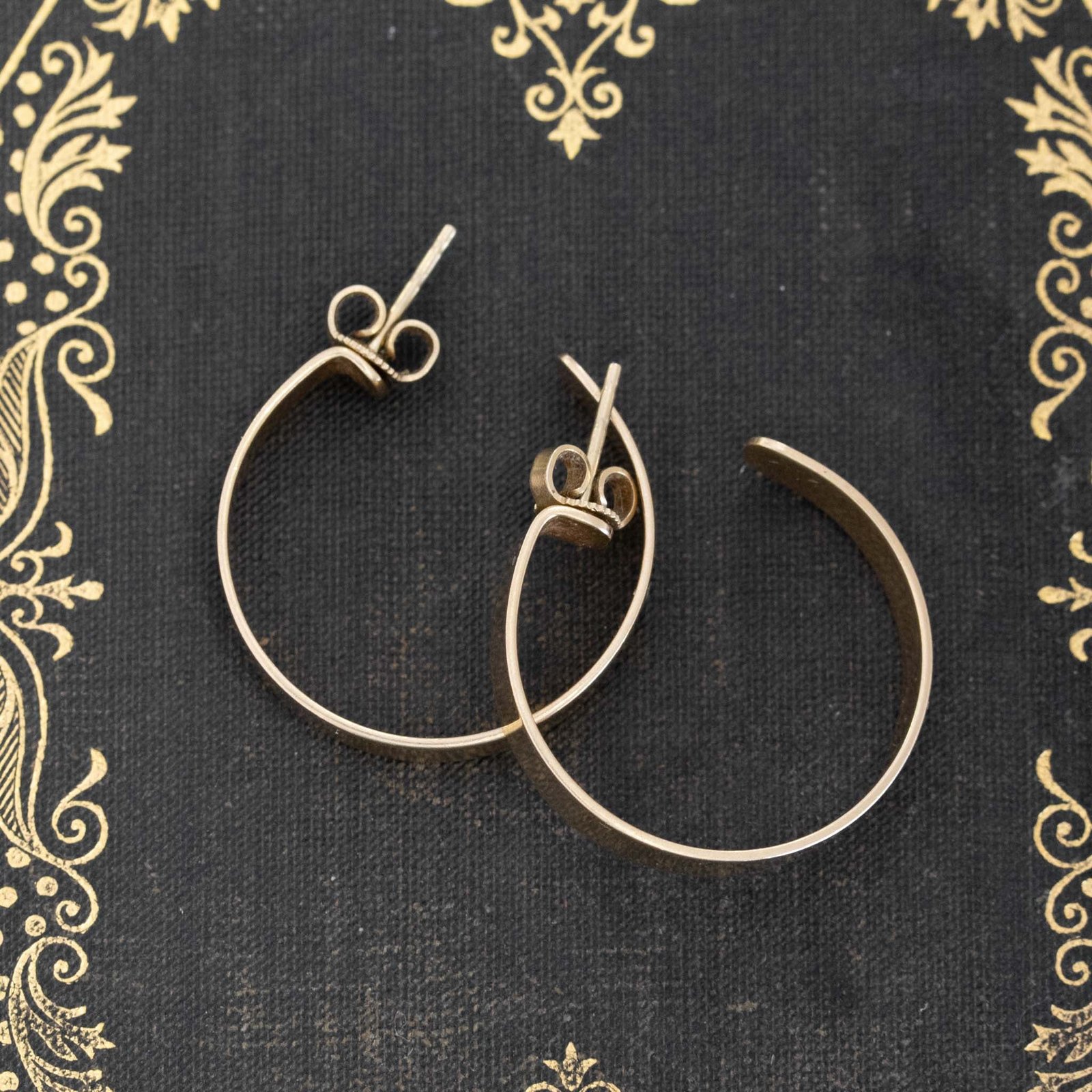 Flat Gold Hoop Earrings - Image 4