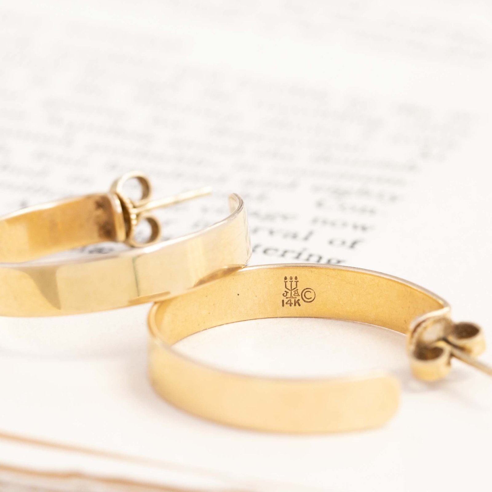 Flat Gold Hoop Earrings - Image 3