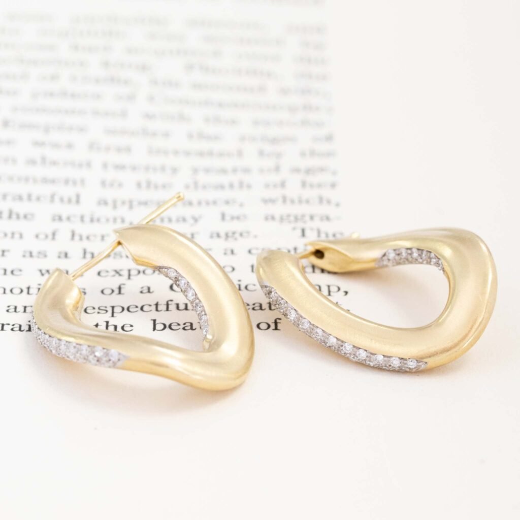 Freeform Diamond Hoop Earrings, by Roberto Coin