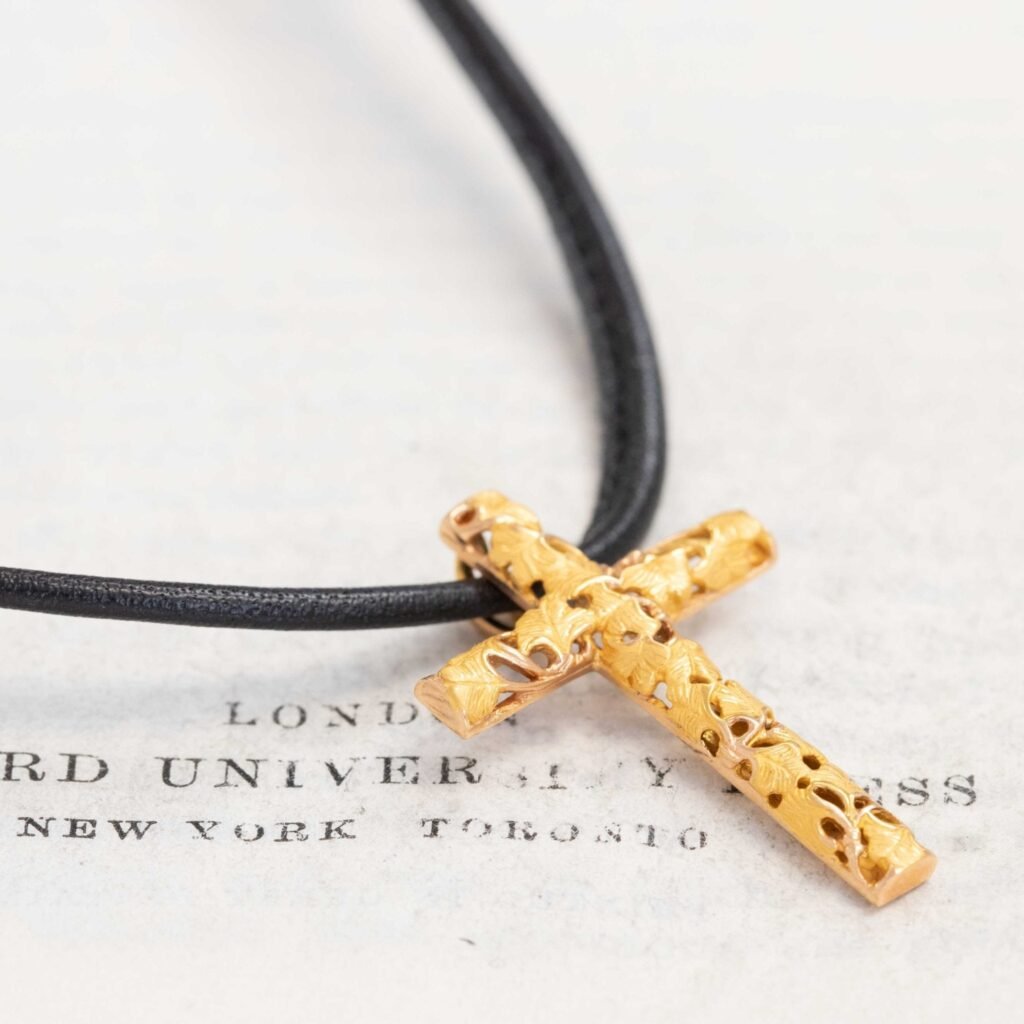 Ginkgo Cross Pendant, by Carrera y Carrera