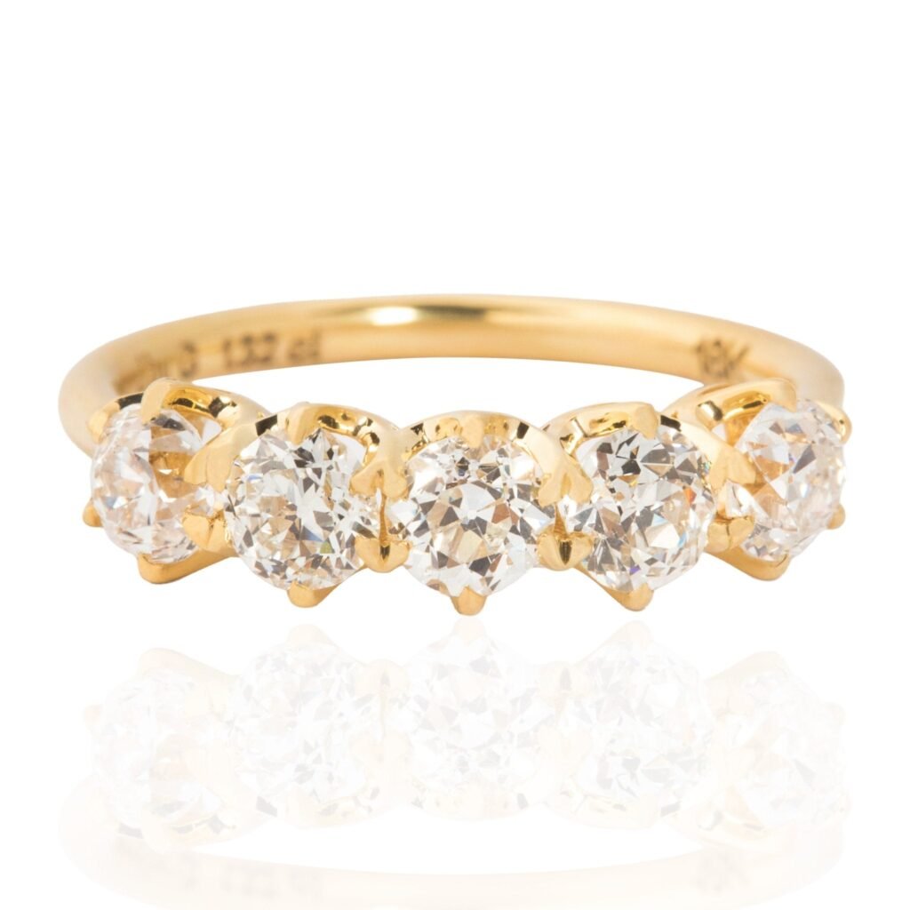 1.32ctw Old European Cut Diamond 5-Stone Band