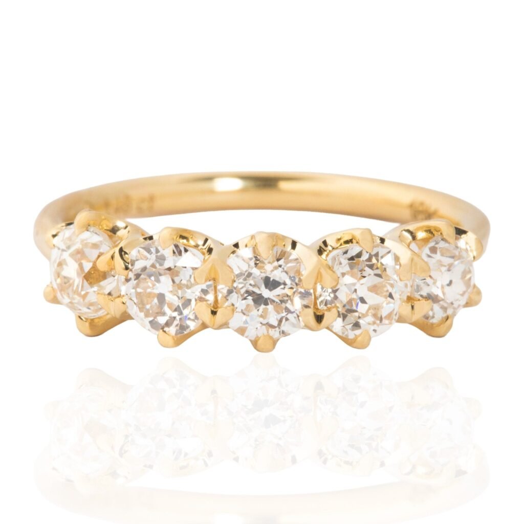 1.46ctw Old European Cut Diamond 5-Stone Band