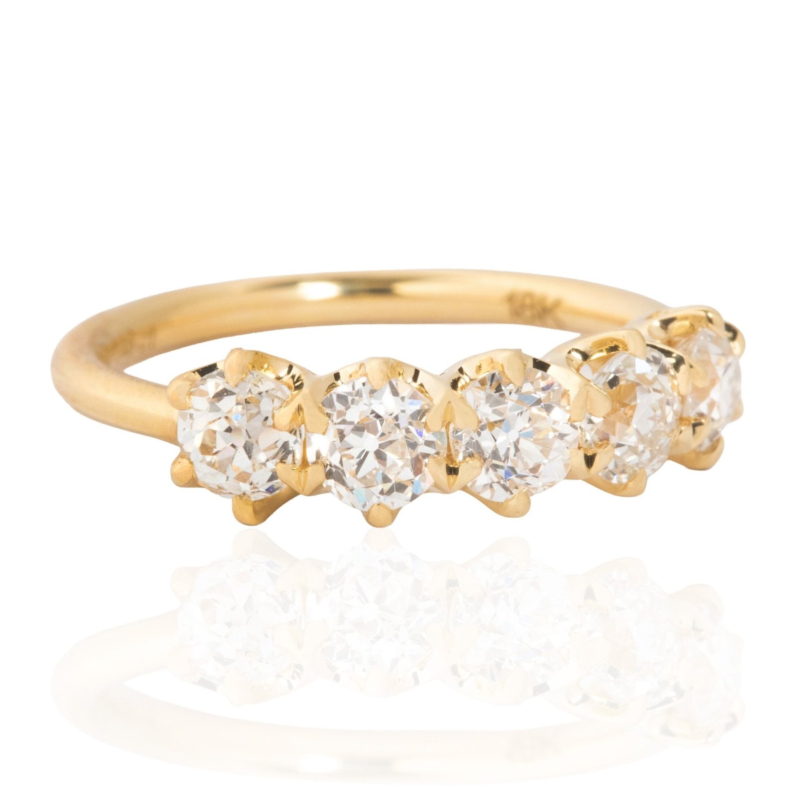 1.46ctw Old European Cut Diamond 5-Stone Band - Image 3