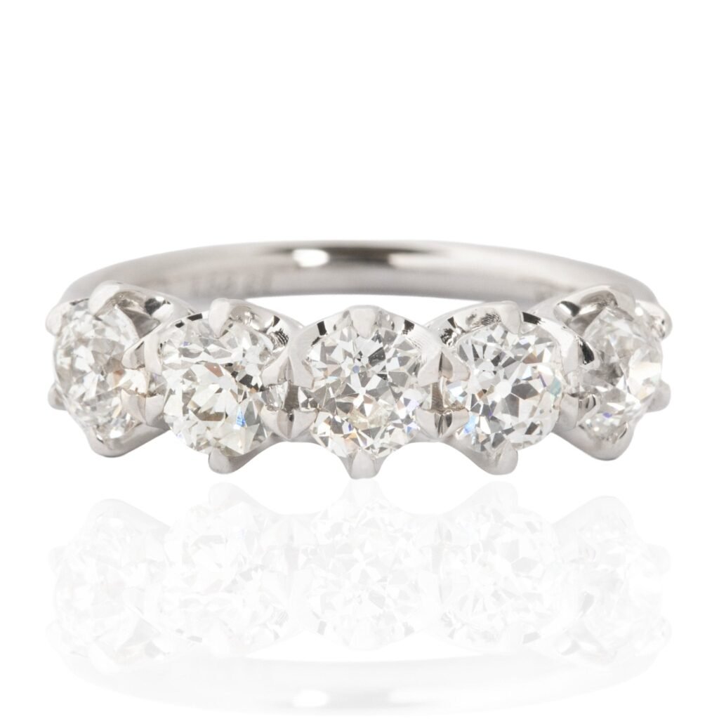 1.58ctw Old European Cut Diamond 5-Stone Band