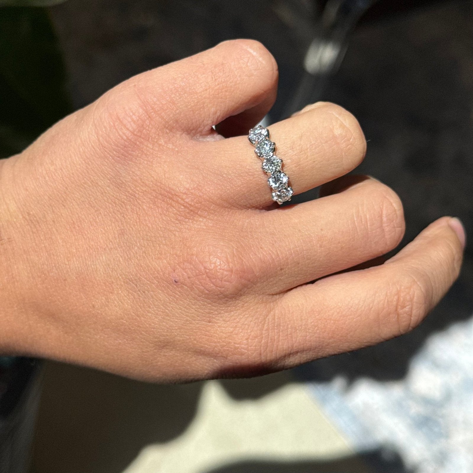 1.58ctw Old European Cut Diamond 5-Stone Band - Image 2