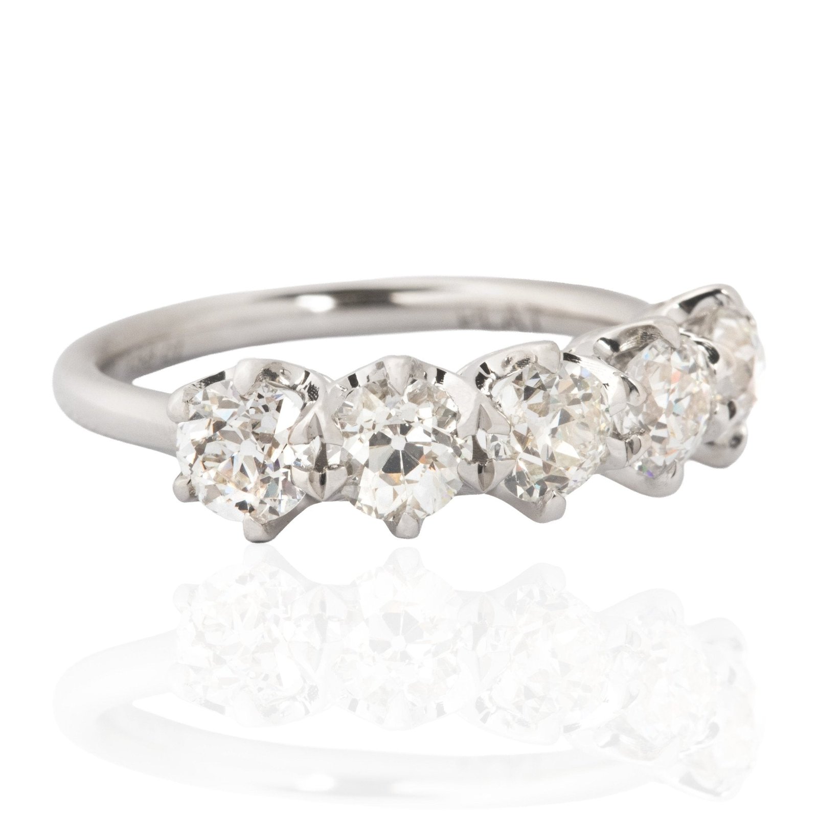 1.58ctw Old European Cut Diamond 5-Stone Band - Image 3