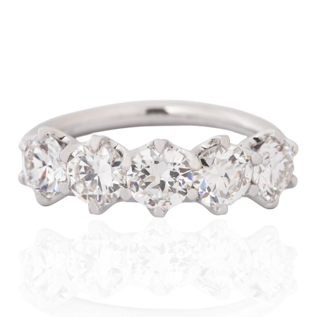 1.64ctw Old European Cut Diamond 5-Stone Band