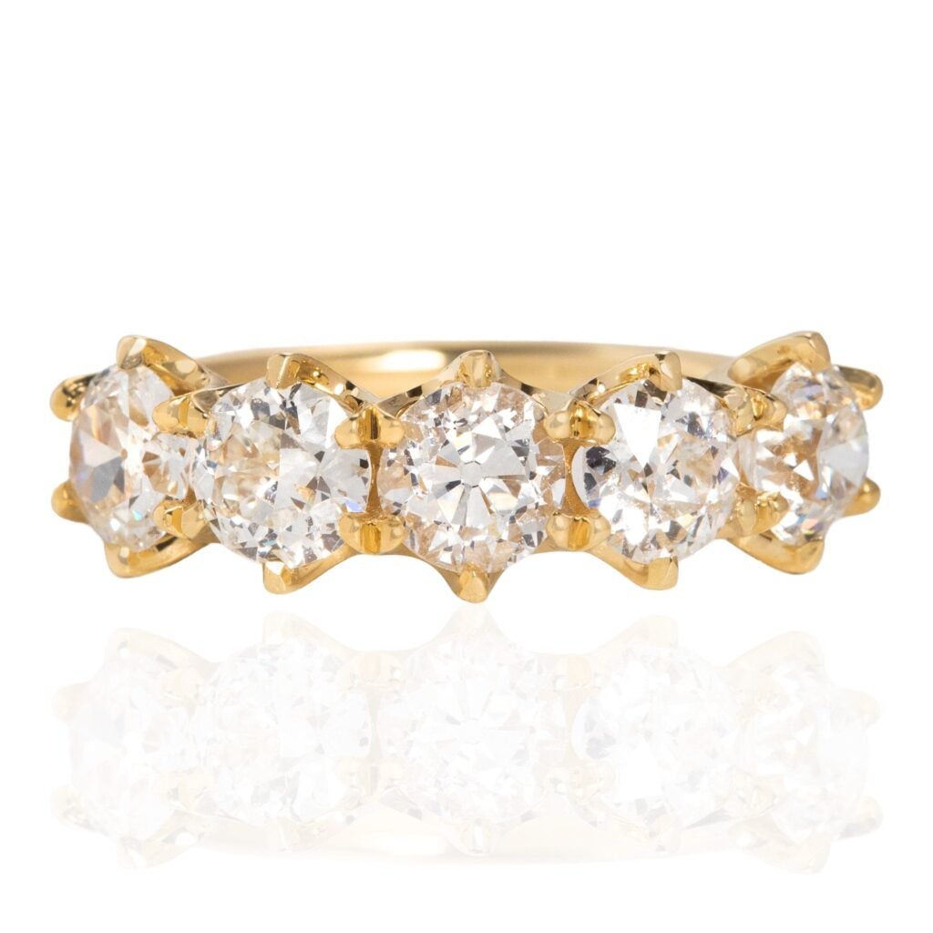 1.87ctw Old European Cut Diamond 5-Stone Band