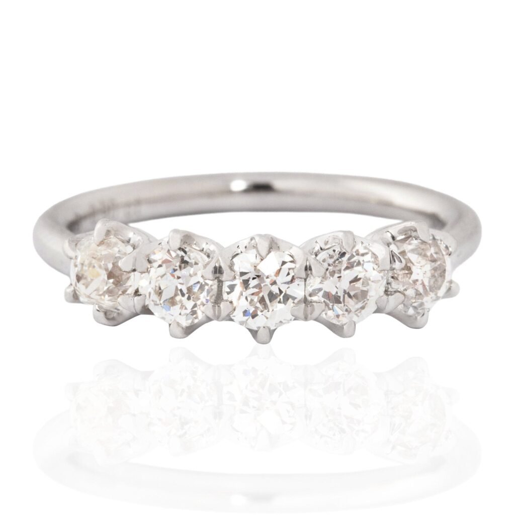 .90ctw Old European Cut Diamond 5-Stone Band