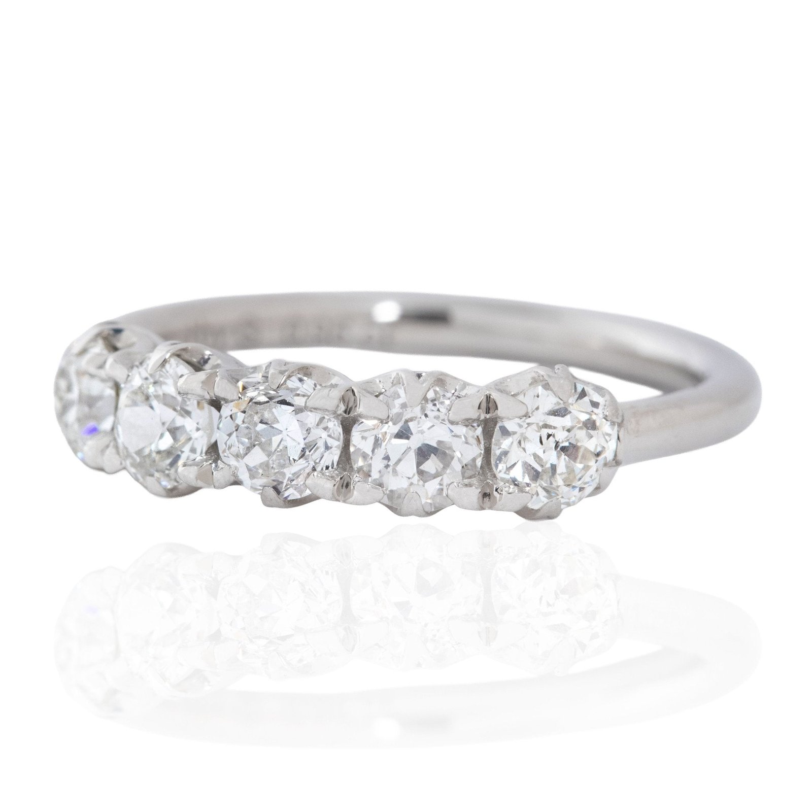 .96ctw Petite Old European Cut Diamond 5-Stone Band - Image 4
