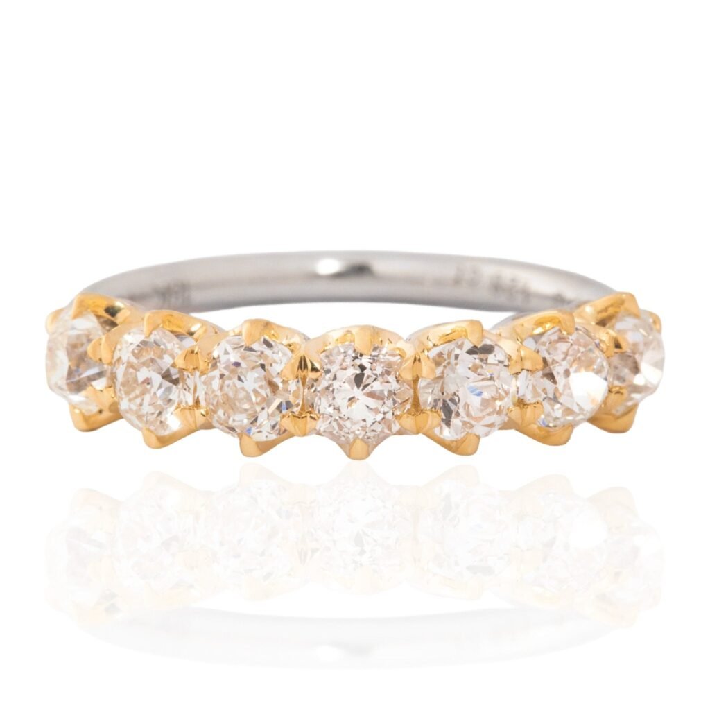 1.28ctw Old European Cut Diamond 7-Stone Band