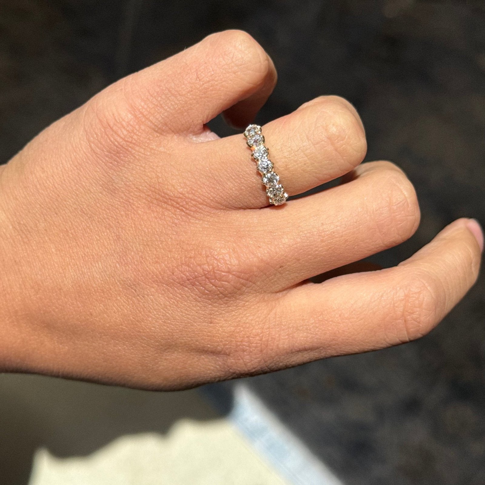 1.28ctw Old European Cut Diamond 7-Stone Band - Image 2