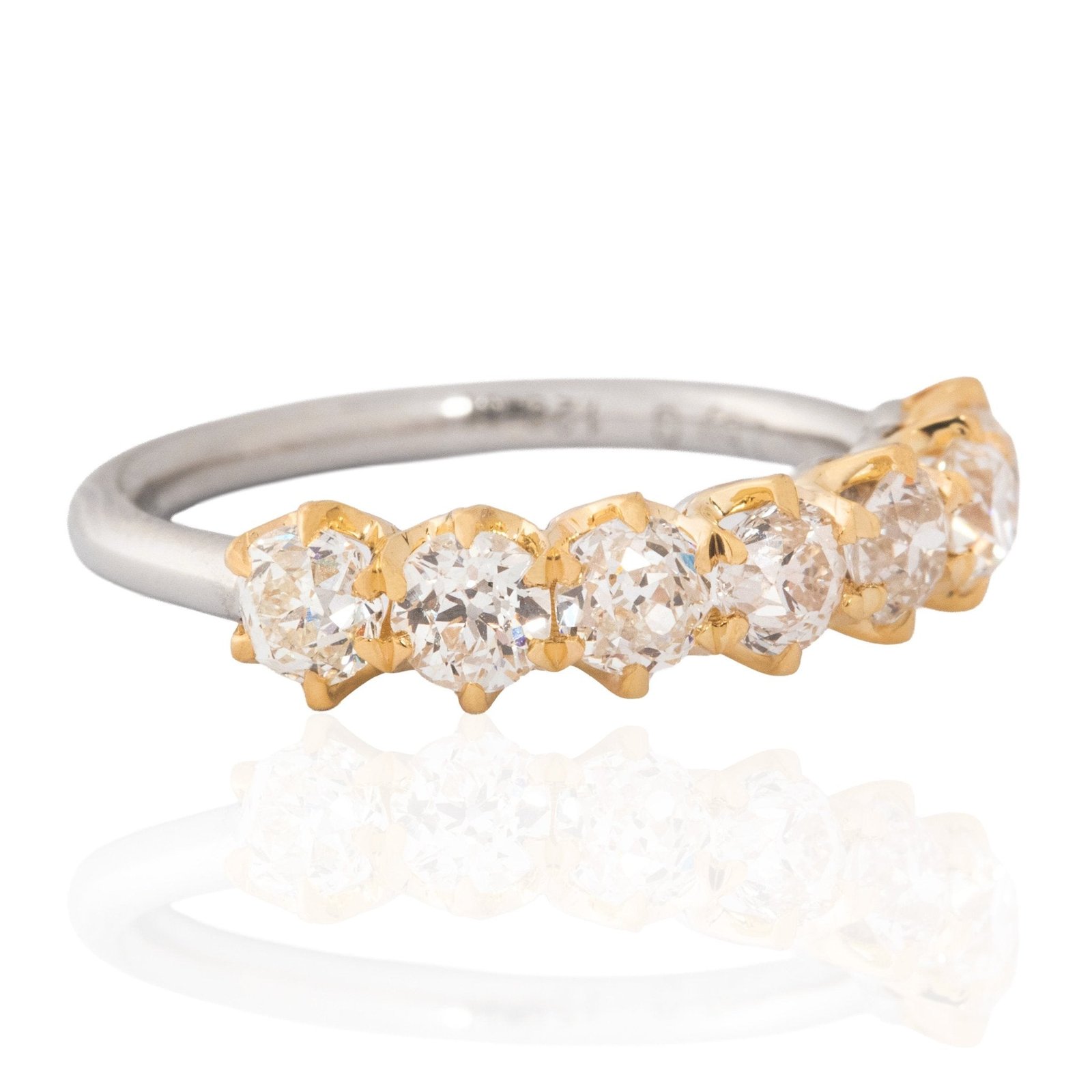 1.28ctw Old European Cut Diamond 7-Stone Band - Image 3