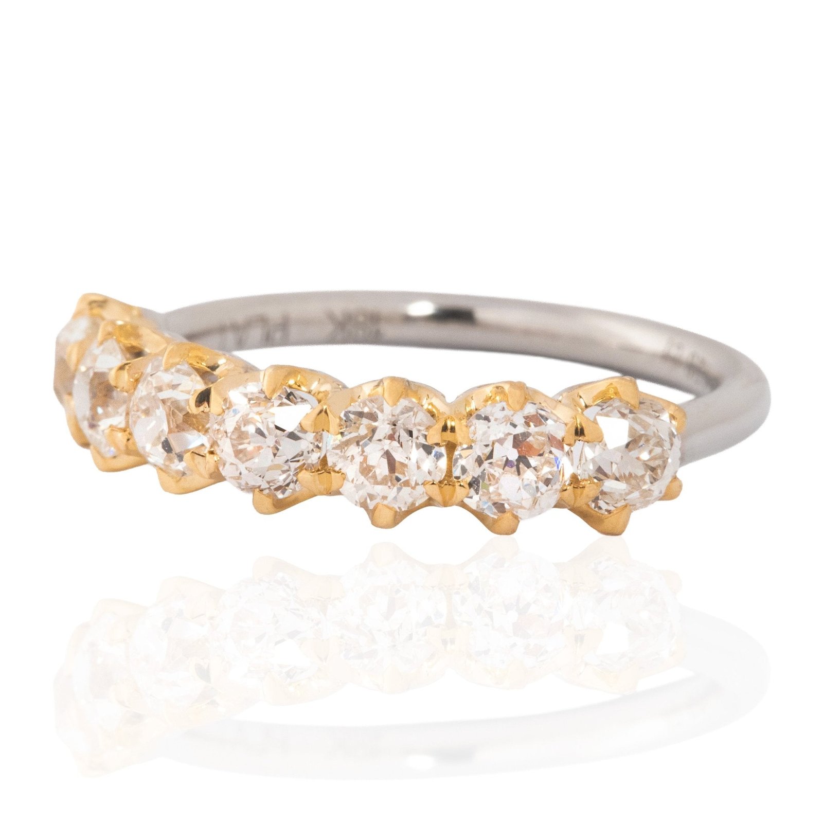 1.28ctw Old European Cut Diamond 7-Stone Band - Image 4