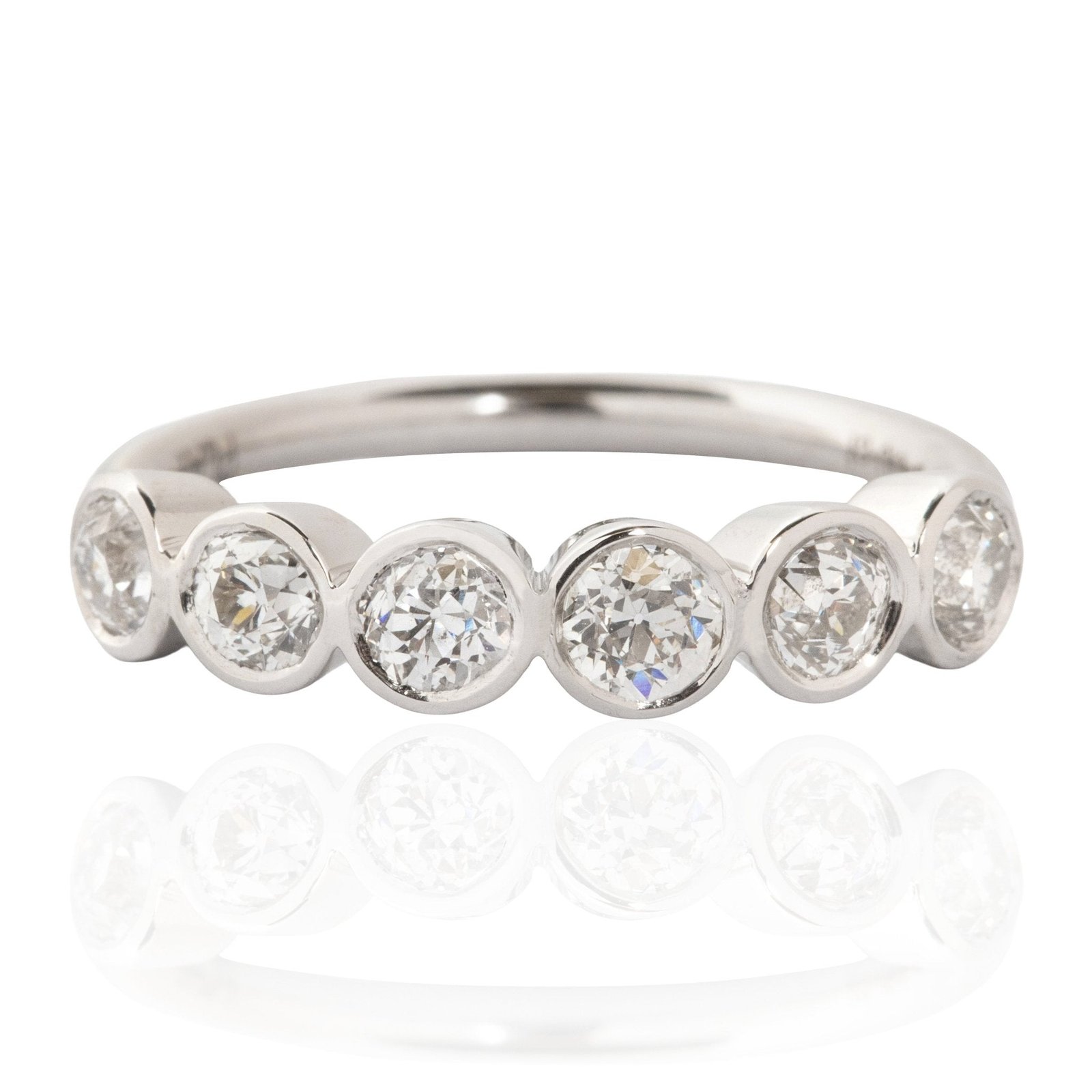 1.10ctw Old European Cut Diamond Bezel 6-Stone Band