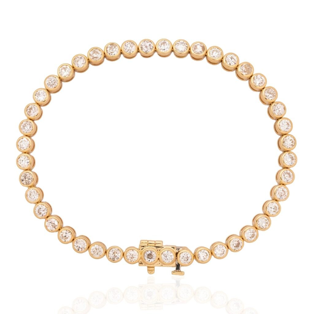 5.65ctw Old European Cut Diamond Bezel Tennis Bracelet