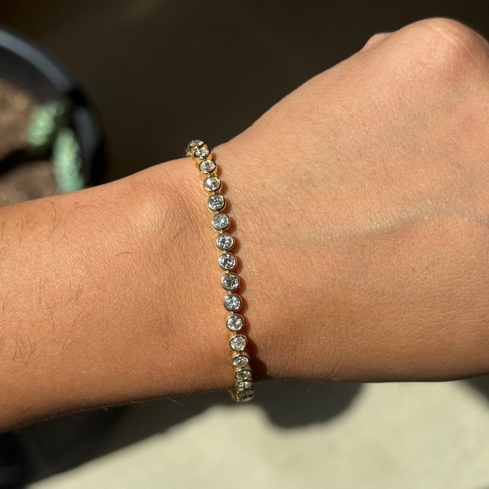 5.65ctw Old European Cut Diamond Bezel Tennis Bracelet - Image 2