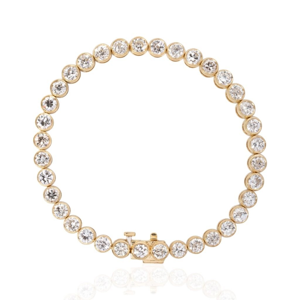 8.11ctw Old European Cut Diamond Bezel Tennis Bracelet