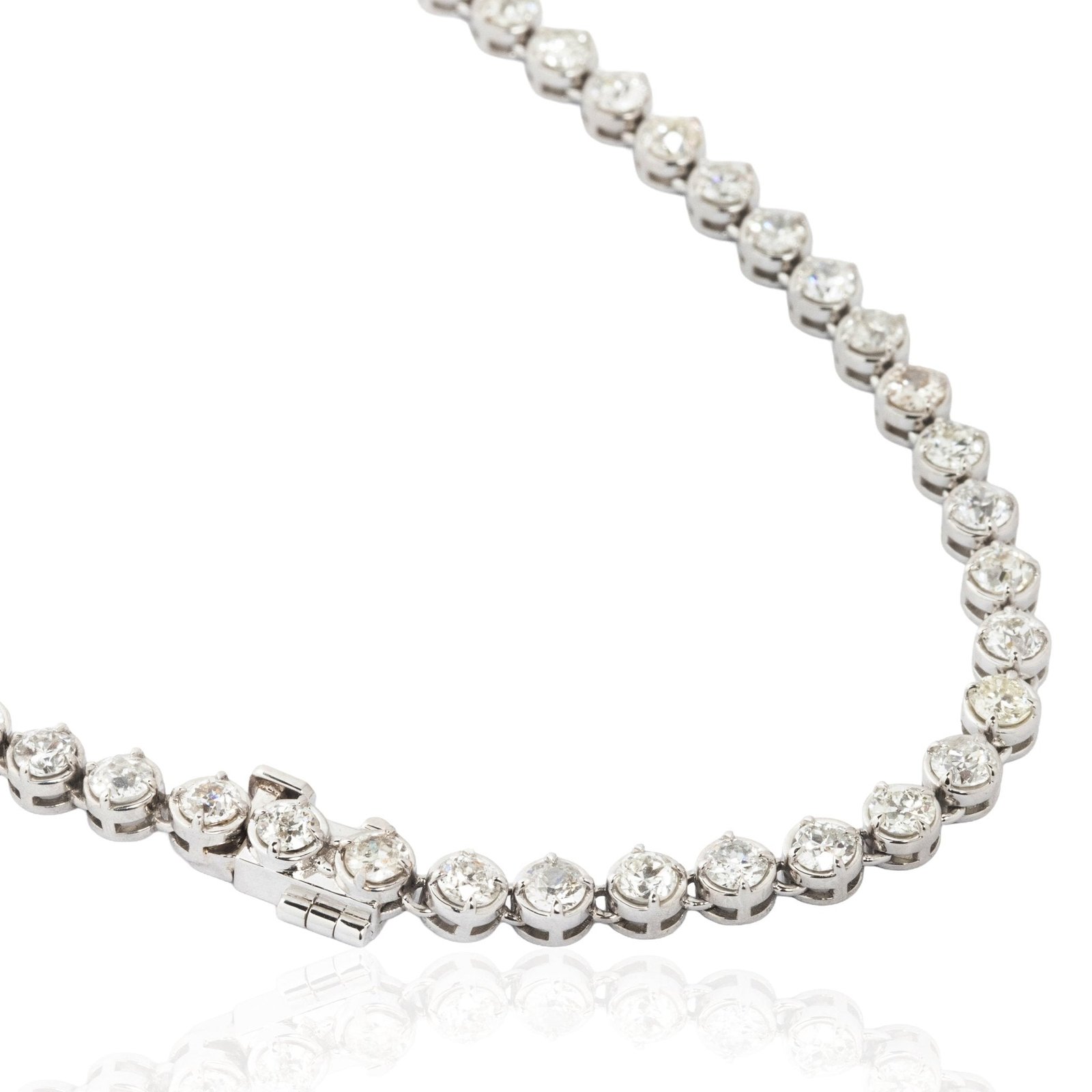 15.71ctw Old European Cut Diamond Compass Bezel Tennis Necklace - Image 4