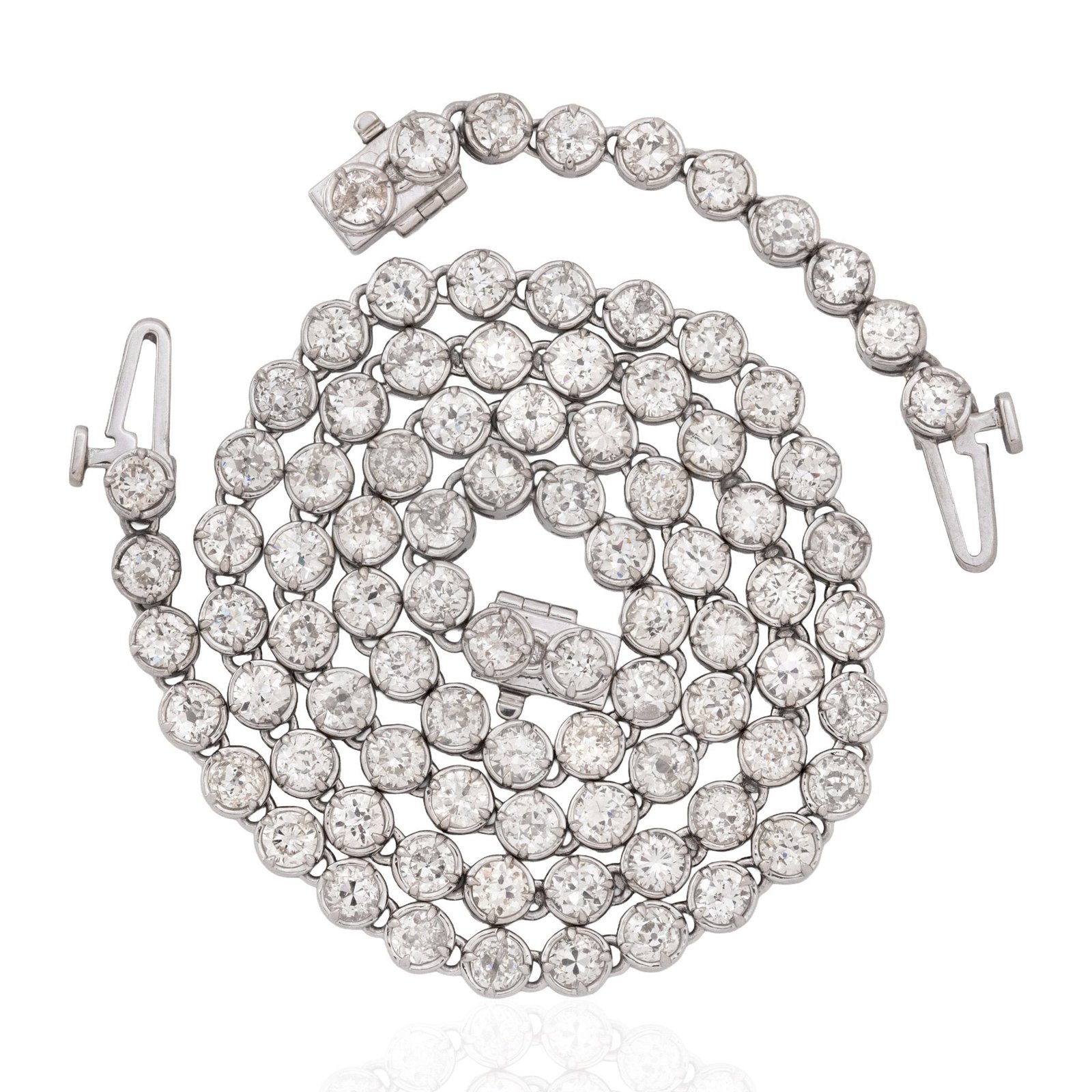15.71ctw Old European Cut Diamond Compass Bezel Tennis Necklace - Image 5