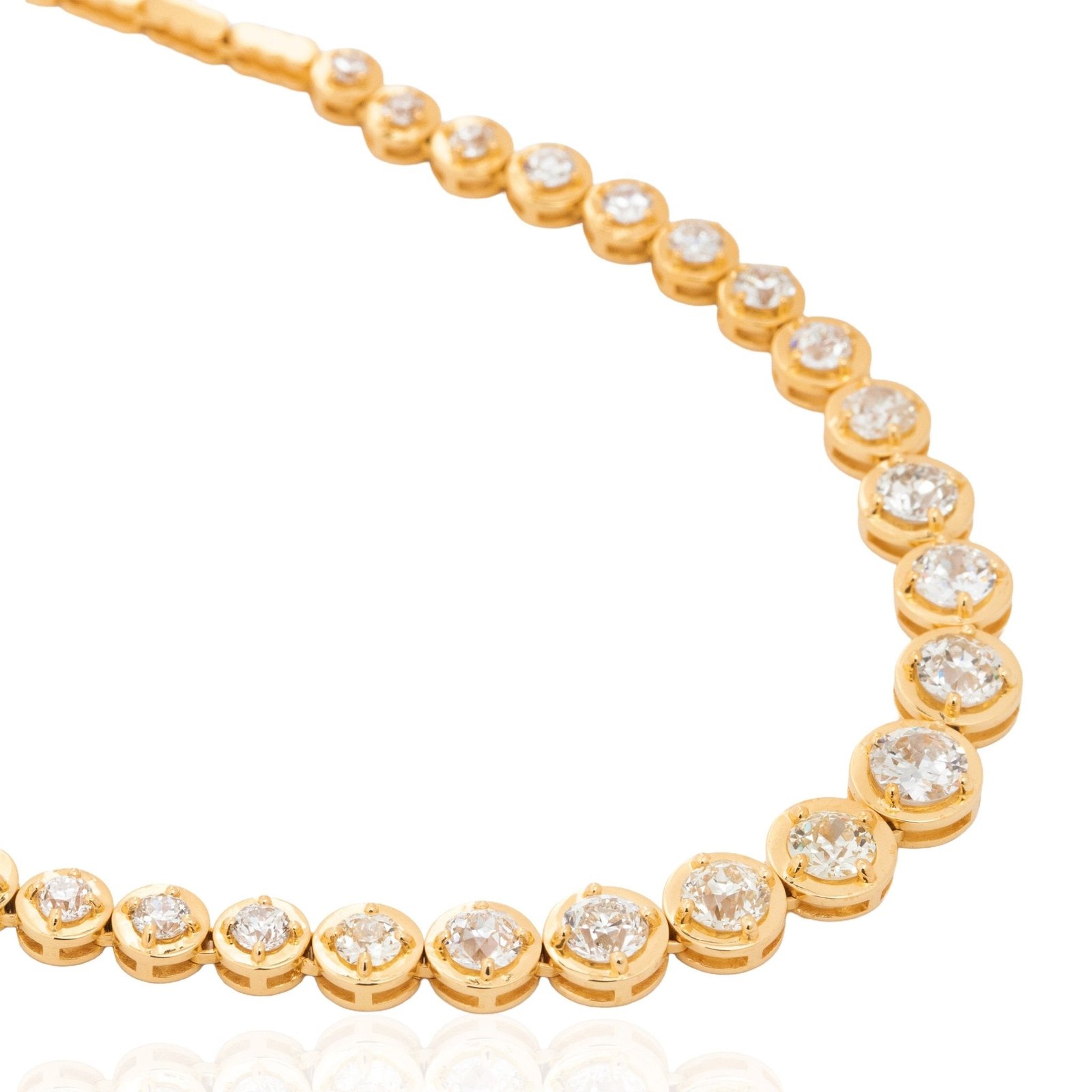 9.47ctw Old European Cut Diamond Riviere Necklace - Image 3
