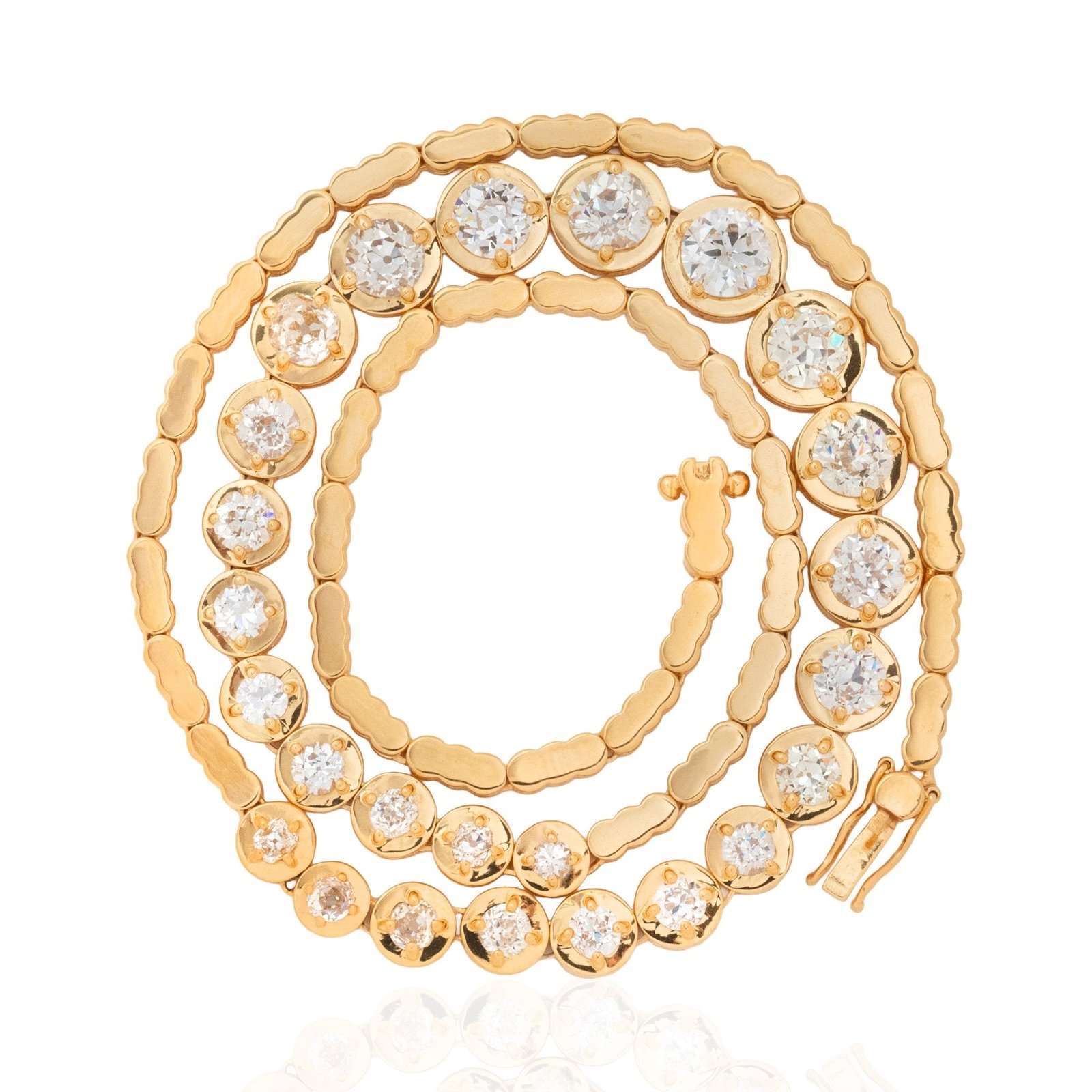 9.47ctw Old European Cut Diamond Riviere Necklace - Image 5