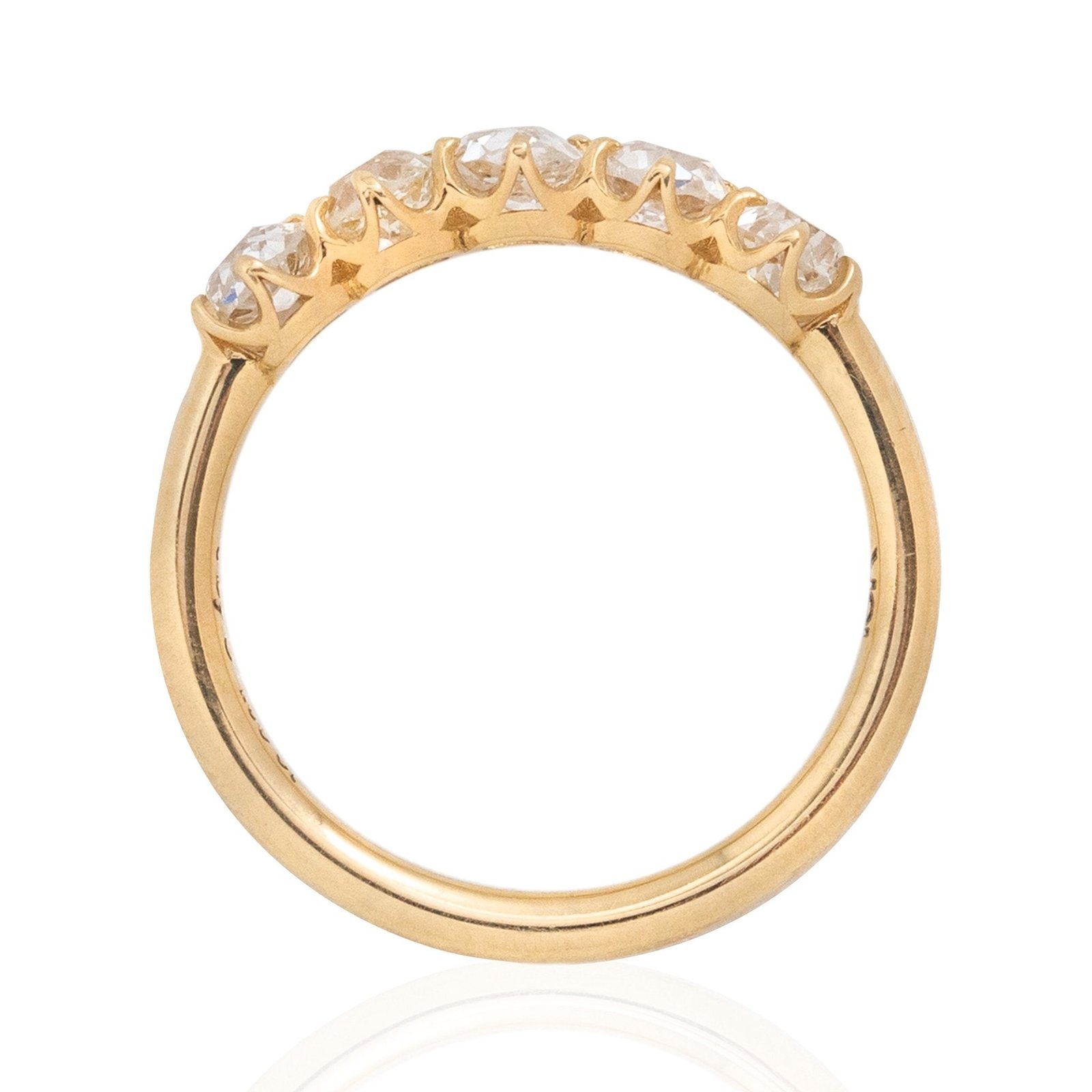 1.06ctw Old Mine Cut Diamond 5-Stone Band - Image 5