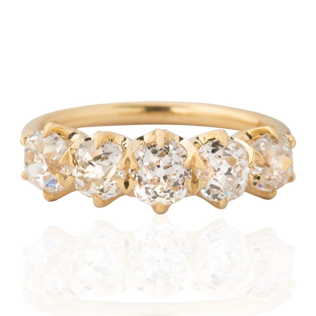 2.06ctw Old Mine Cut Diamond 5-Stone Band
