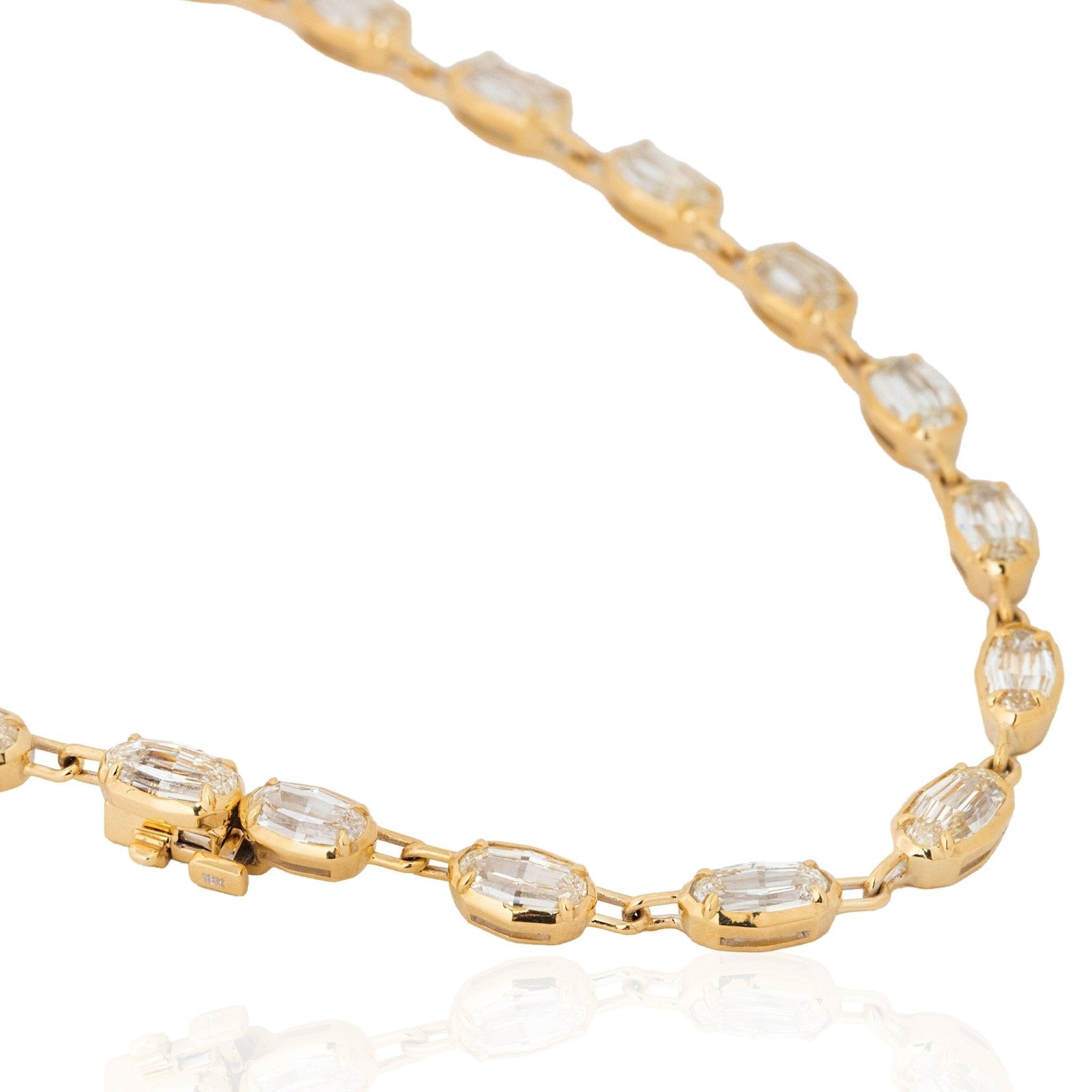 20.07ctw Oval Step Cut Diamond Bezel Tennis Necklace - Image 3