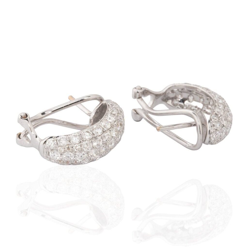2.45ctw Round Brilliant Cut Diamond Pave Huggie Earrings