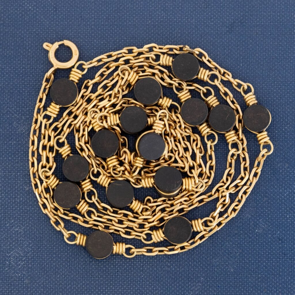 RARE Vintage Wood & Gold Sautoir, by Van Cleef & Arpels