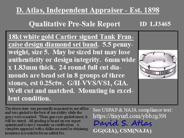 Tank Francaise Diamond Band, by Cartier - Image 4