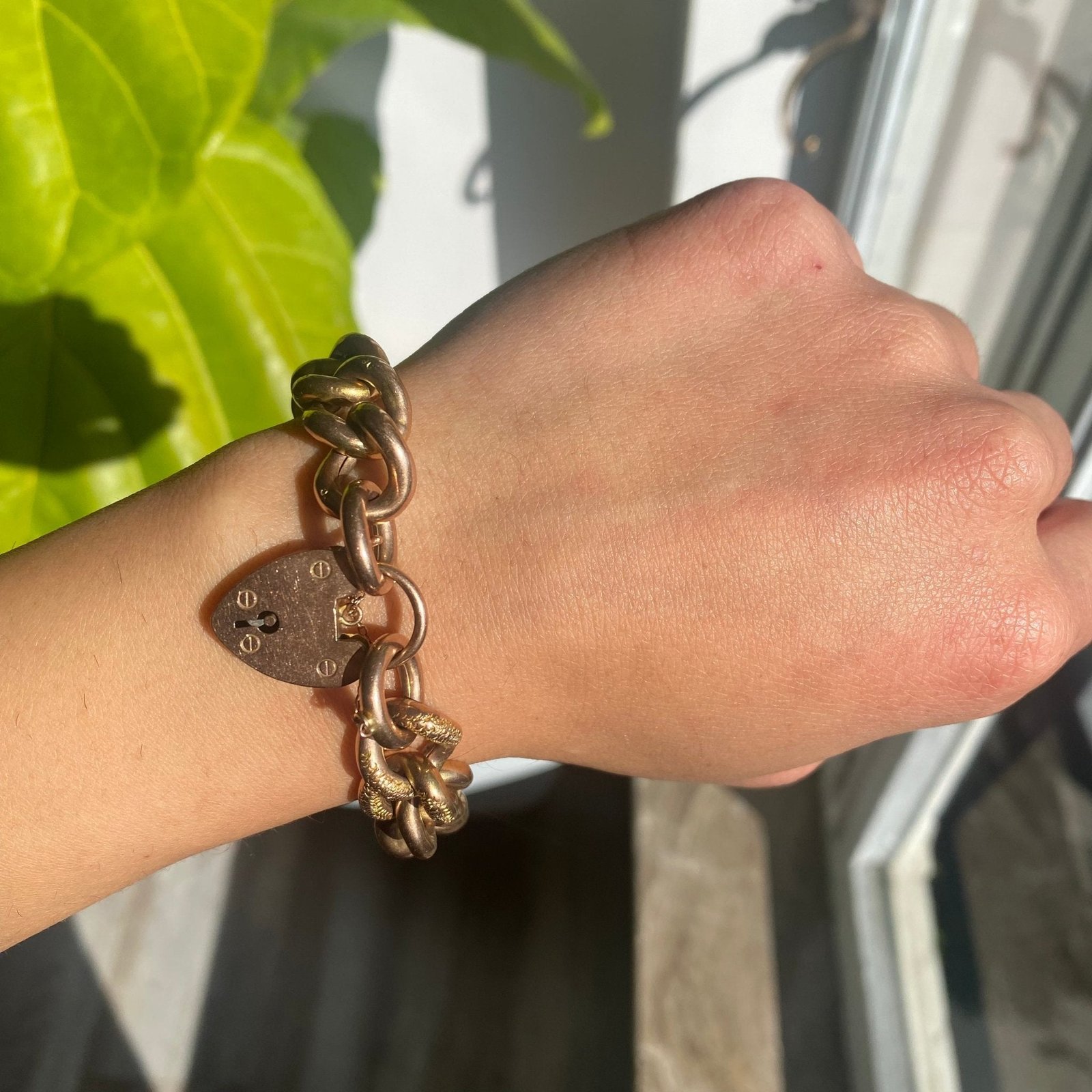 Victorian Engraved Hollow Curb Link Bracelet - Image 2