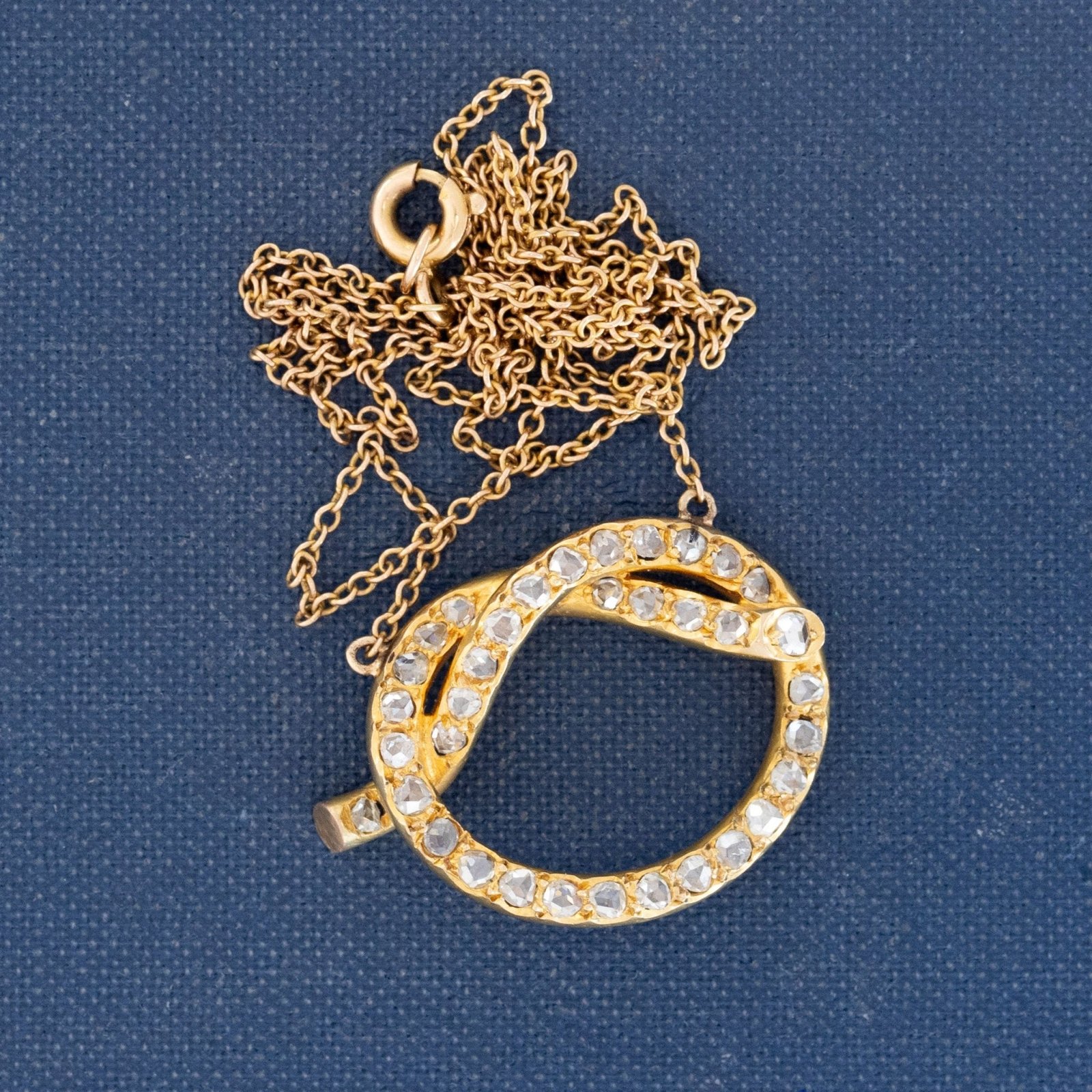 Victorian Rose Cut Diamond Lover's Knot Pendant - Image 5
