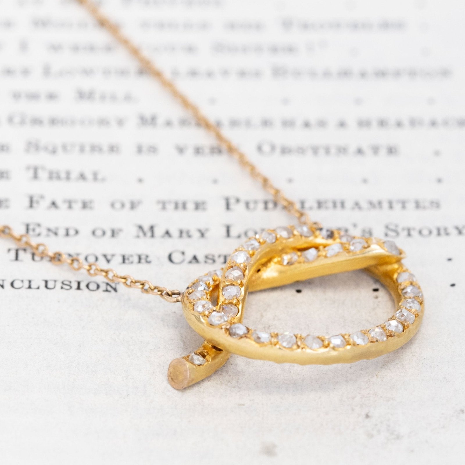 Victorian Rose Cut Diamond Lover's Knot Pendant - Image 4