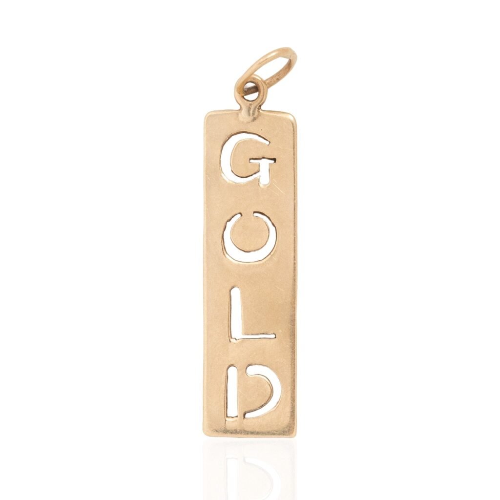 Vintage GOLD Bar Charm