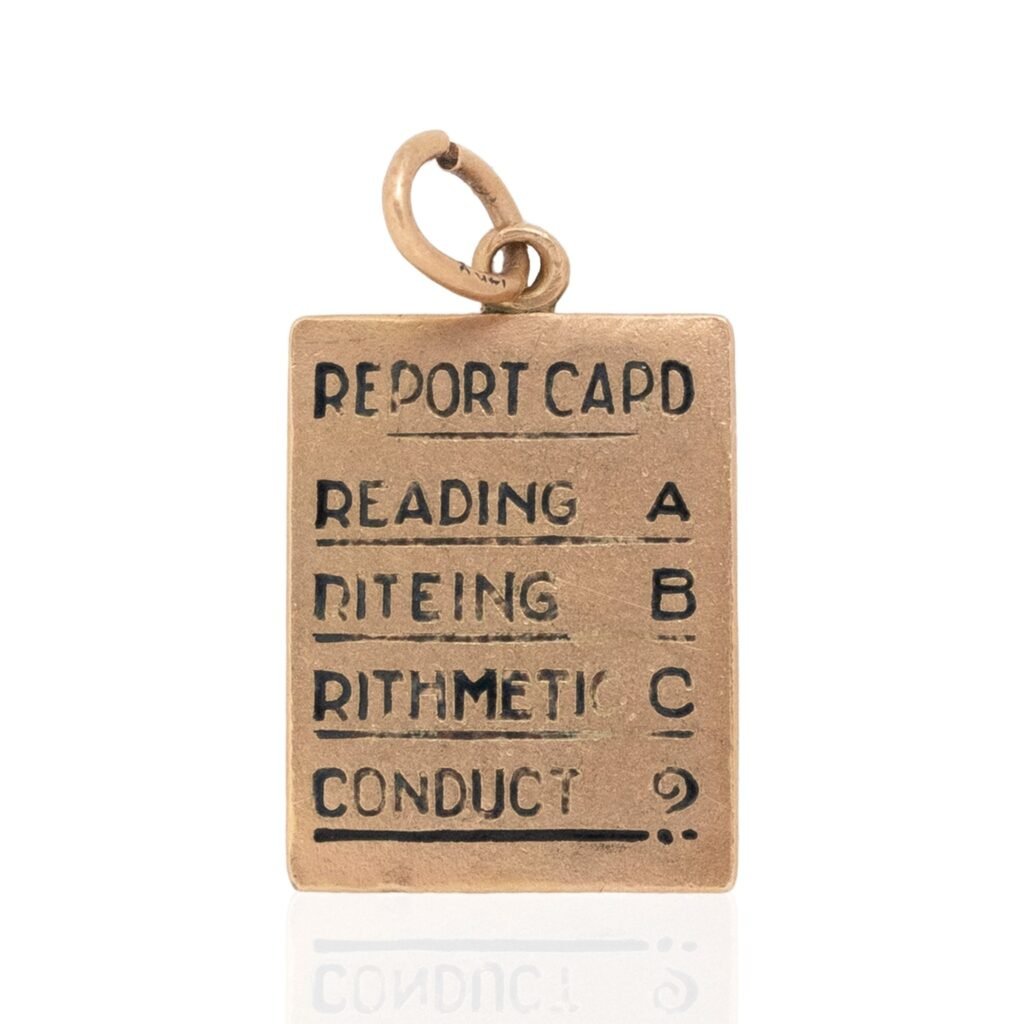 Vintage Report Card Charm