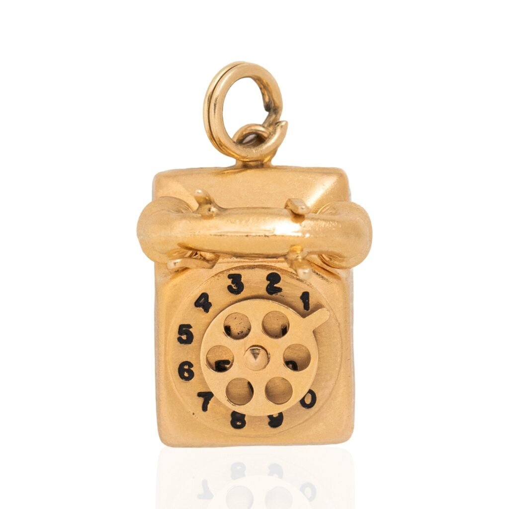 Vintage Square Rotary Phone Charm
