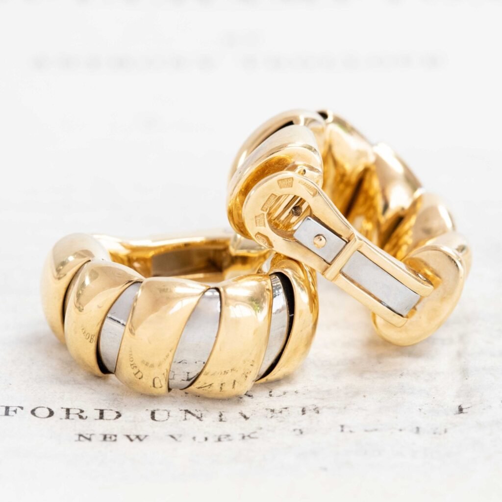 Vintage 2-Tone Tubogas Earrings, by Bvlgari