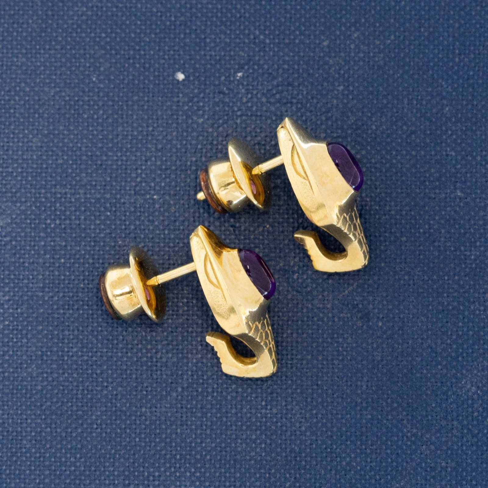 Vintage Amethyst Serpent Earrings - Image 5
