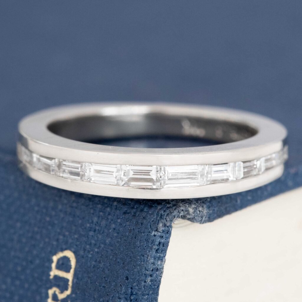 Vintage Baguette Cut Diamond Half Eternity Band