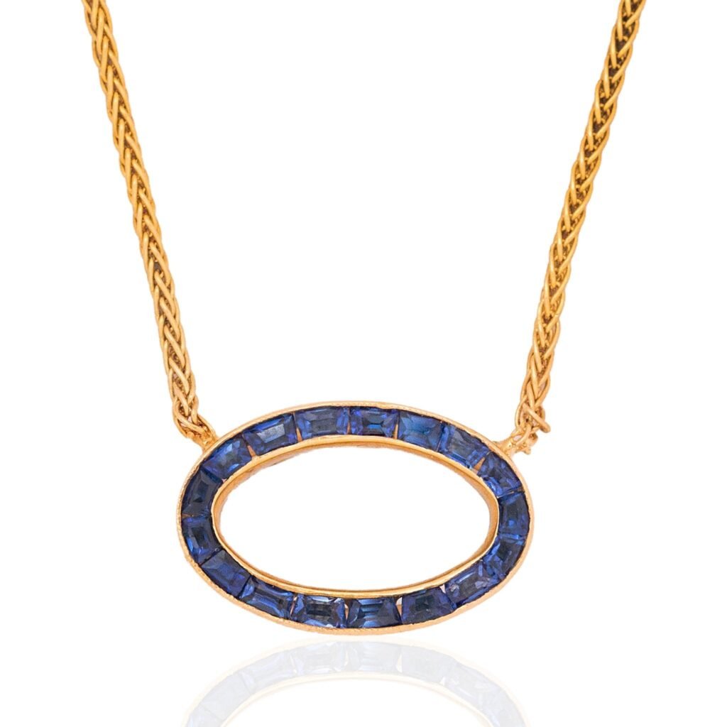 .93ctw Vintage Sapphire Oval Pendant